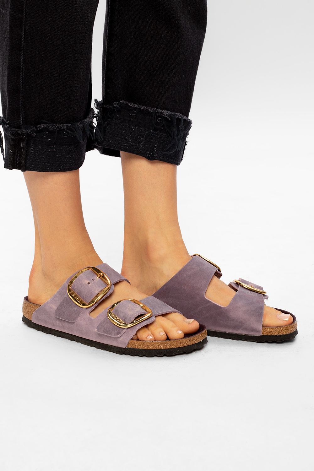lavender big buckle birkenstock